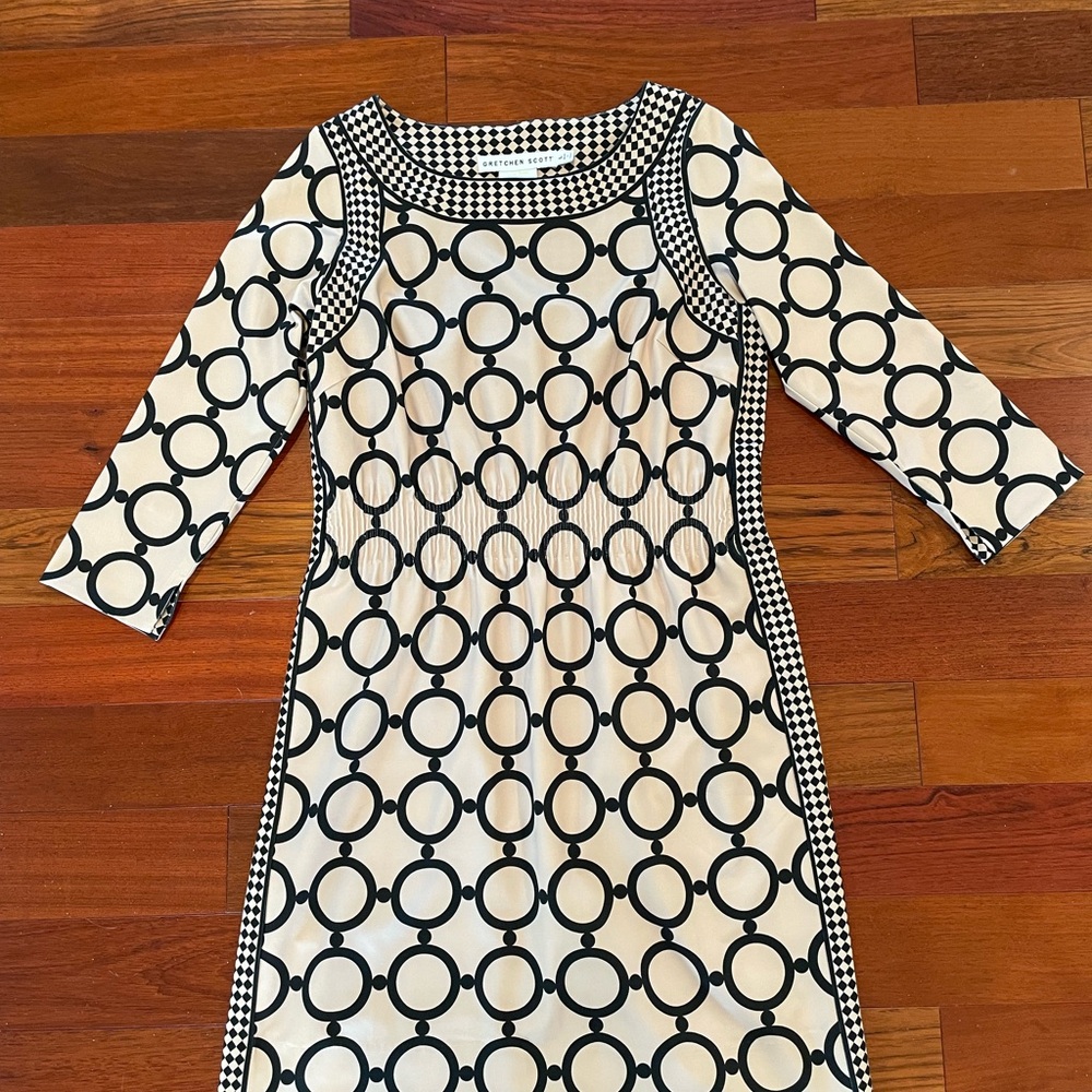 Gretchen Scott Designs Black and Cream Circle Dress